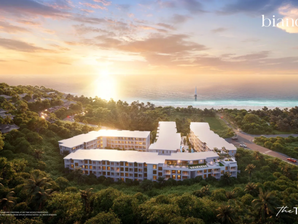 Biancana Surin, Phuket: Aerial overall view towards the sea