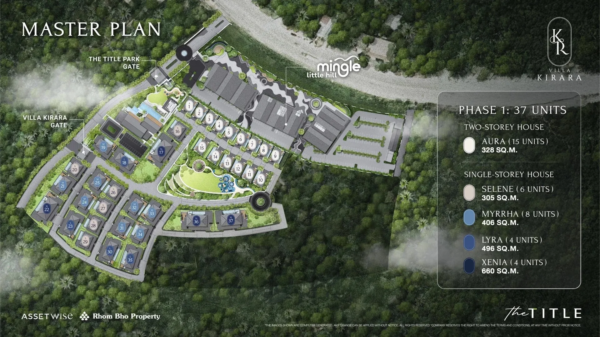 The Title Villa Kirara, Phuket: Master plan Phase 1 with house types