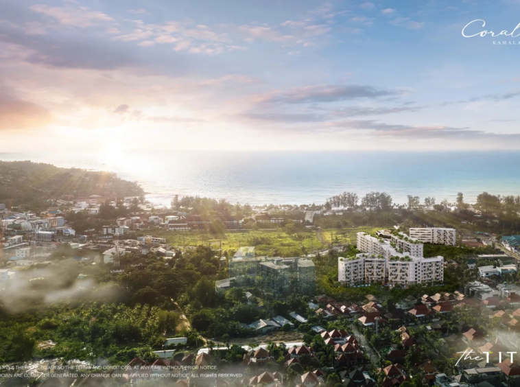 Coralina Kamala, Phuket: Aerial with Kamala bay