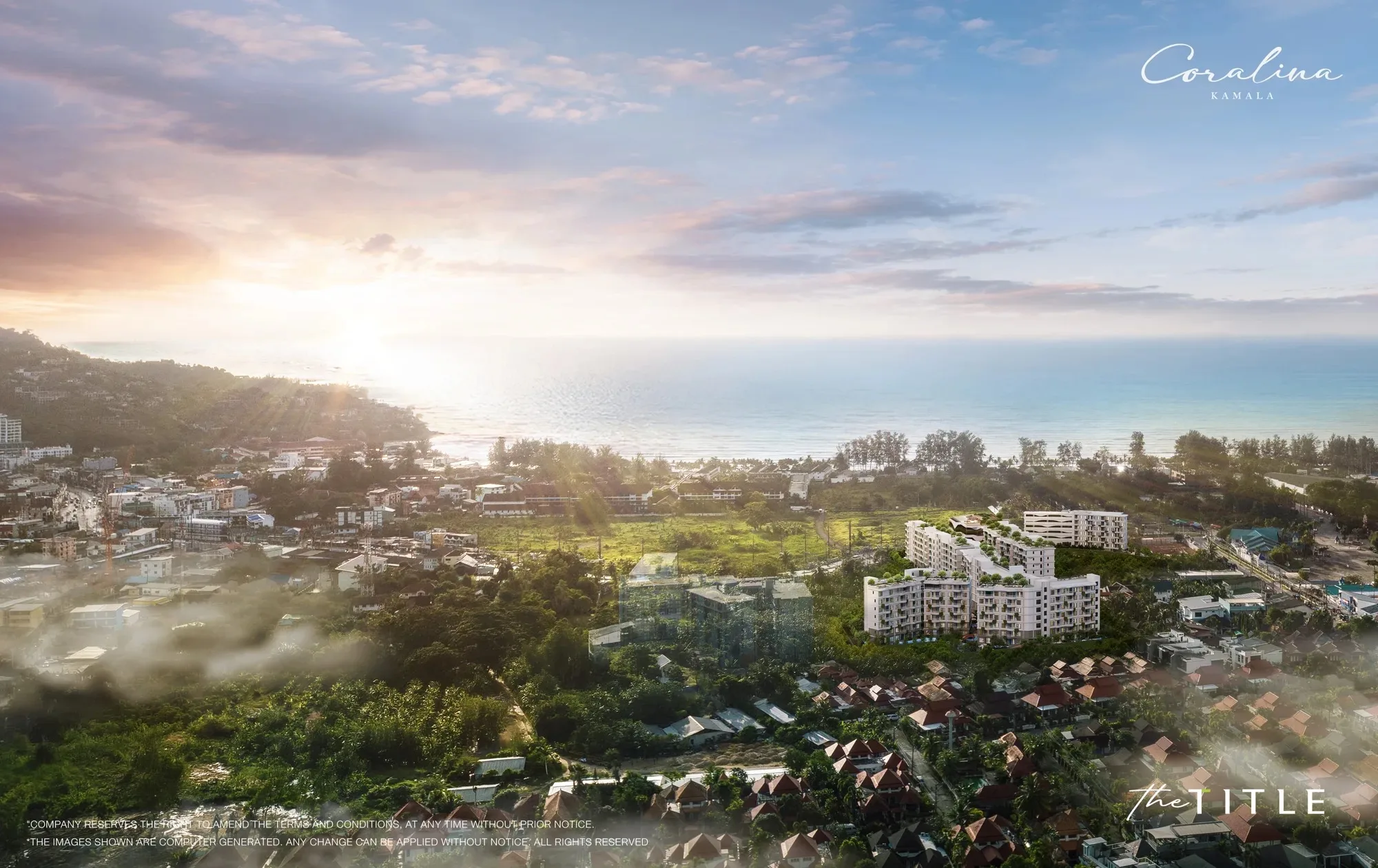 Coralina Kamala, Phuket: Aerial with Kamala bay