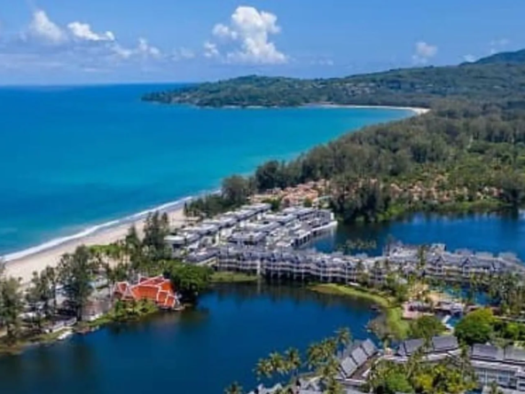 Aerial view of Bang Tao Beach and the Laguna lagoons, Phuket