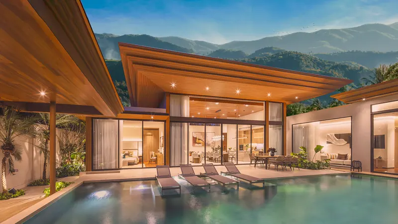 Pool villa with a terrace and mountain view, Cherng Talay (developer render)